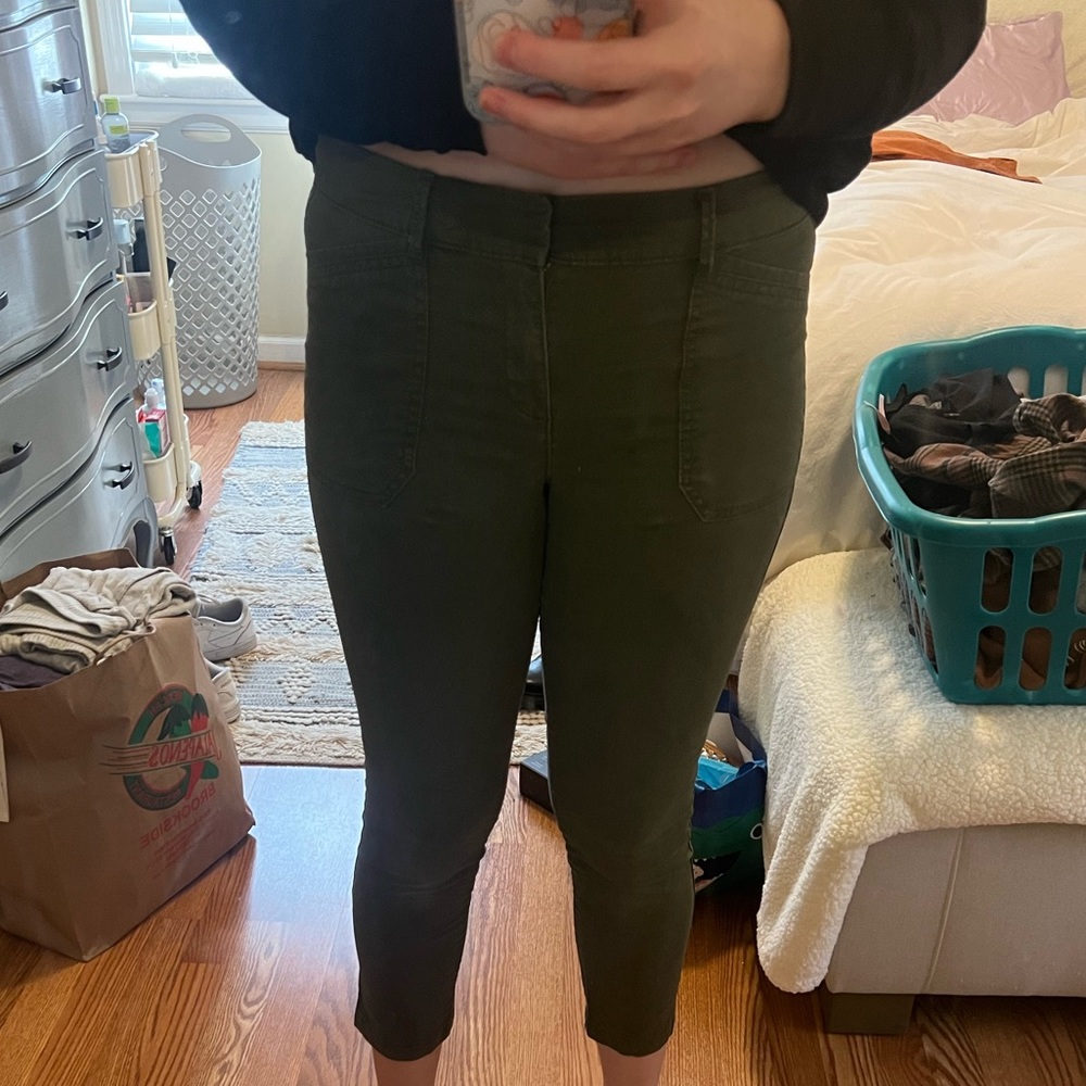 green pixi pants